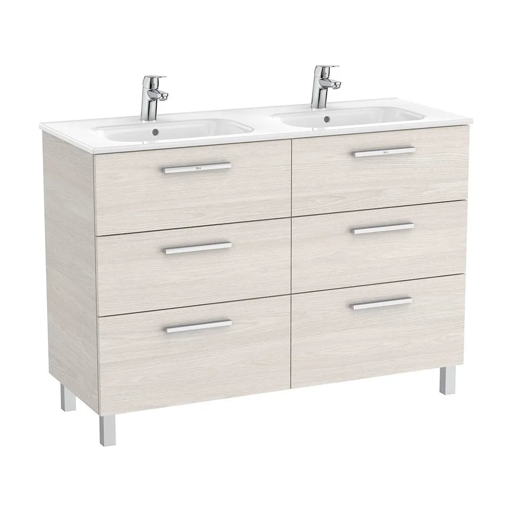Mueble de Baño con Lavabo Doble Family Victoria de 119 cm Colección Unik Fresno Roca - Vista 2