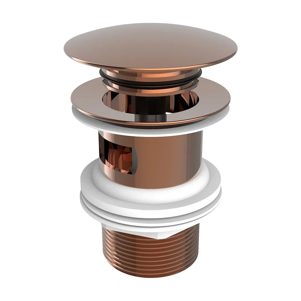 Desagüe universal click-clack de latón y cobre con un acabado en color oro rosado Aqua Roca - Vista 1