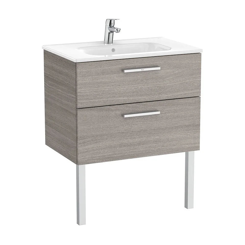 Mueble de baño de 70 cm de ancho con lavabo central color roble Unik Victoria Roca - Vista 2