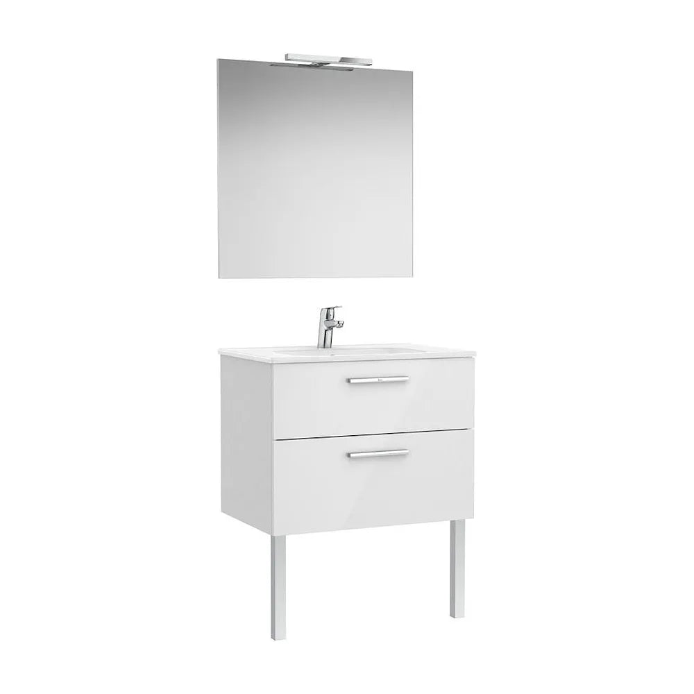 Conjunto de baño suspendido de 70 cm con un acabado en color blanco brillo Pack Victoria Roca - Vista 2