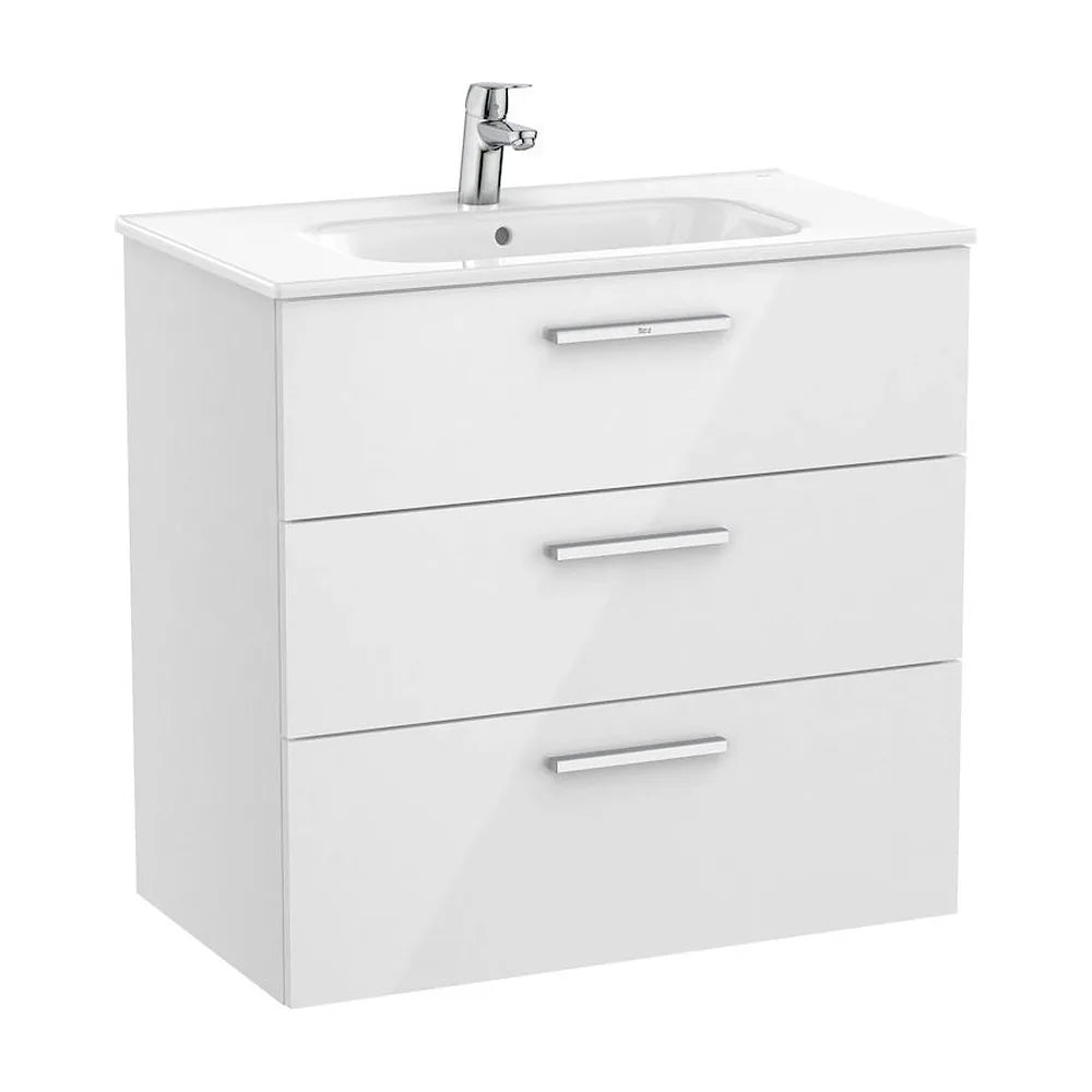 Mueble de baño de 80 cm de ancho en color blanco brillo Unik Family Victoria Roca - Vista 1