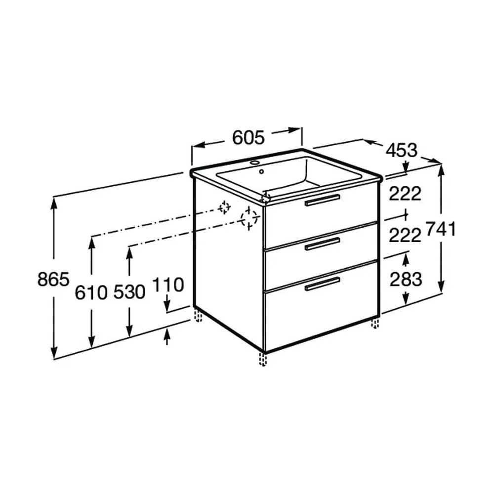 Mueble de Baño con Lavabo Family Victoria de 60 cm Colección Unik Roble Roca - Vista 11