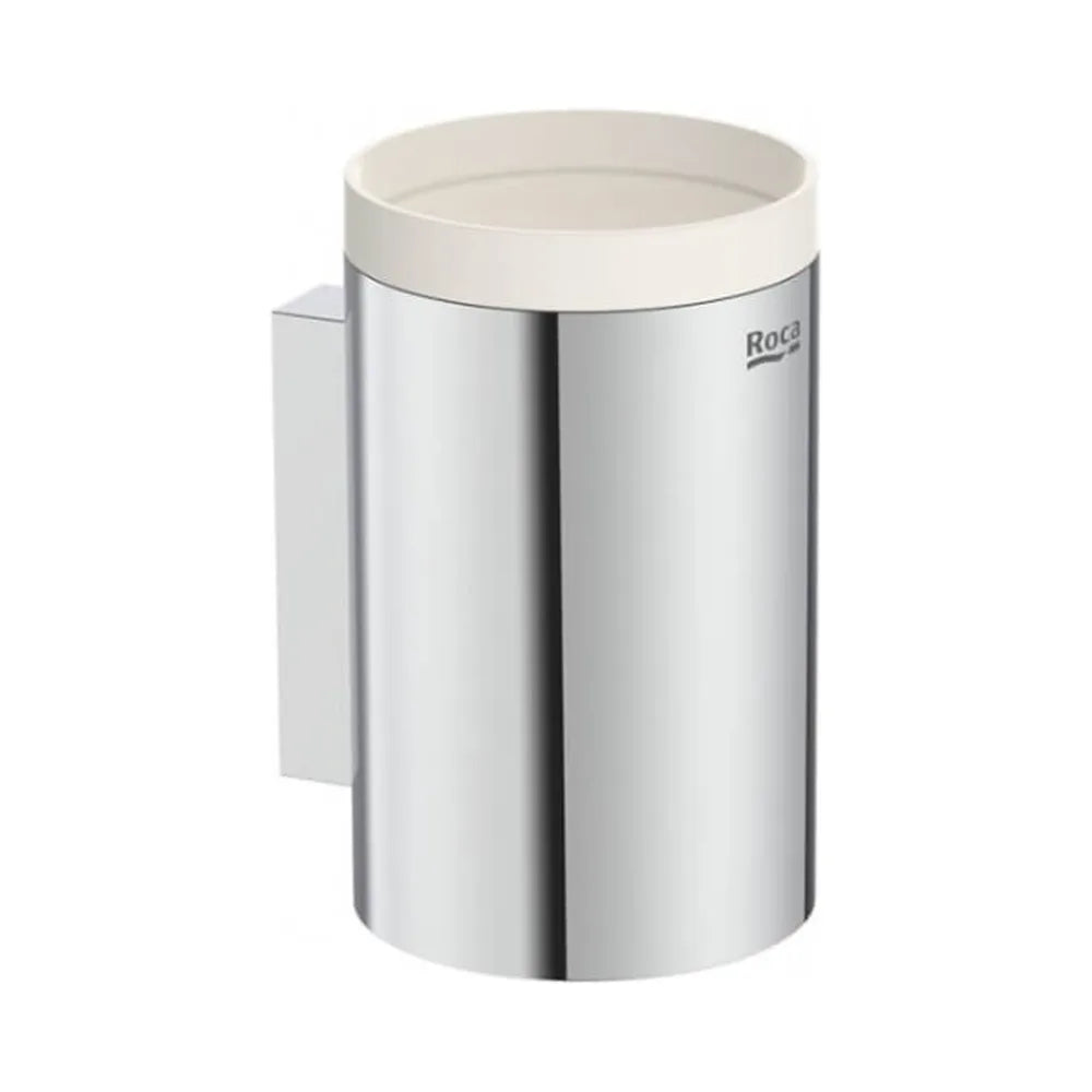 Vaso de Pared para Baño de Metal Cromado Round Hotels Roca - Vista 1