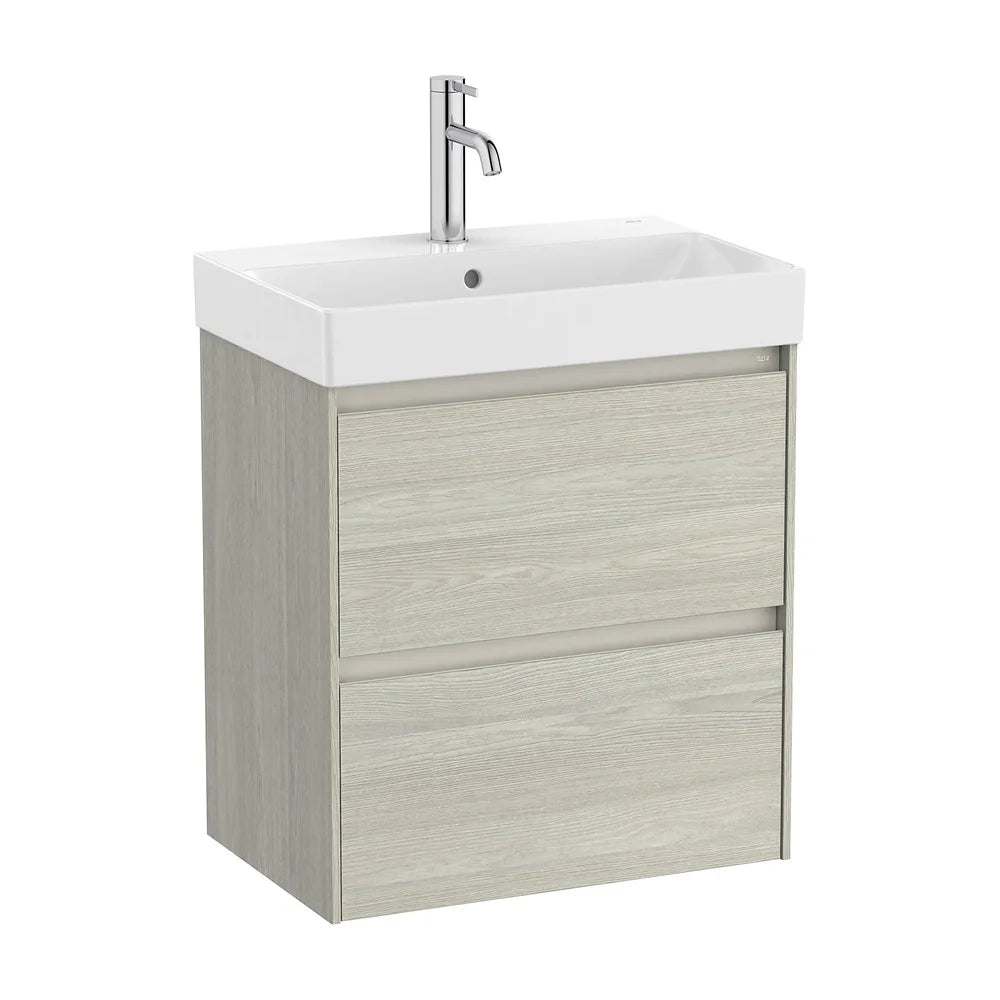 Mueble de Baño con Lavabo y 2 Cajones en Claro Ella Ona de 55 cm Colección Unik Roble Roca - Vista 1