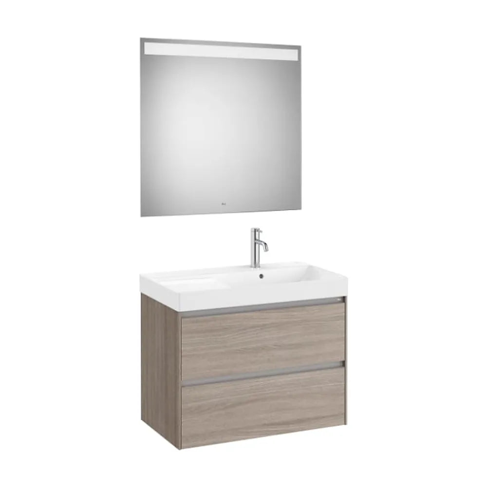 Conjunto de Baño a Derecha Olmo Oscuro Ona de 80 cm Colección Unik Roca - Vista 1