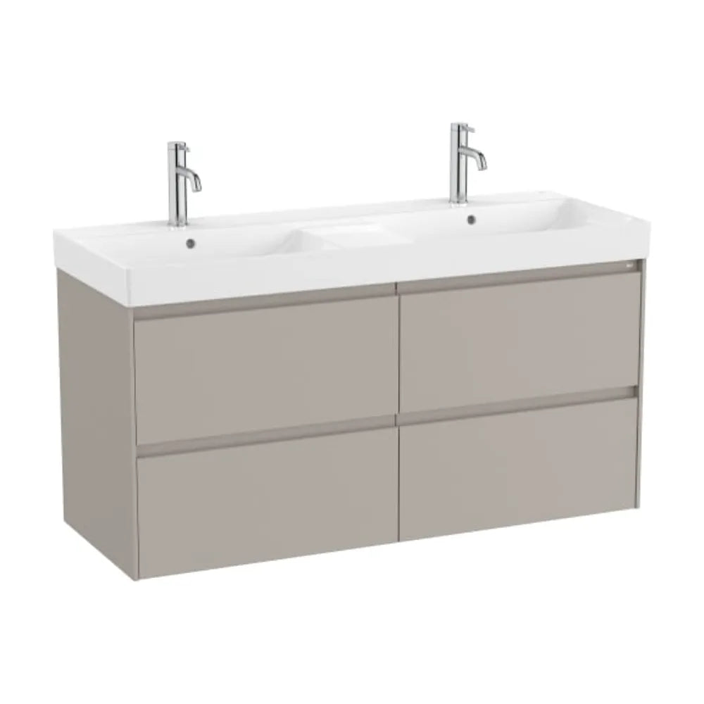 Mueble de Baño con Doble Lavabo y 4 Cajones Arena Mate de 120 cm Colección Ona Roca - Vista 1