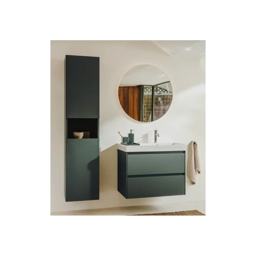 Mueble auxiliar de 40 cm de ancho con repisa abierta en color olmo oscuro Delta Ona Roca - Vista 2