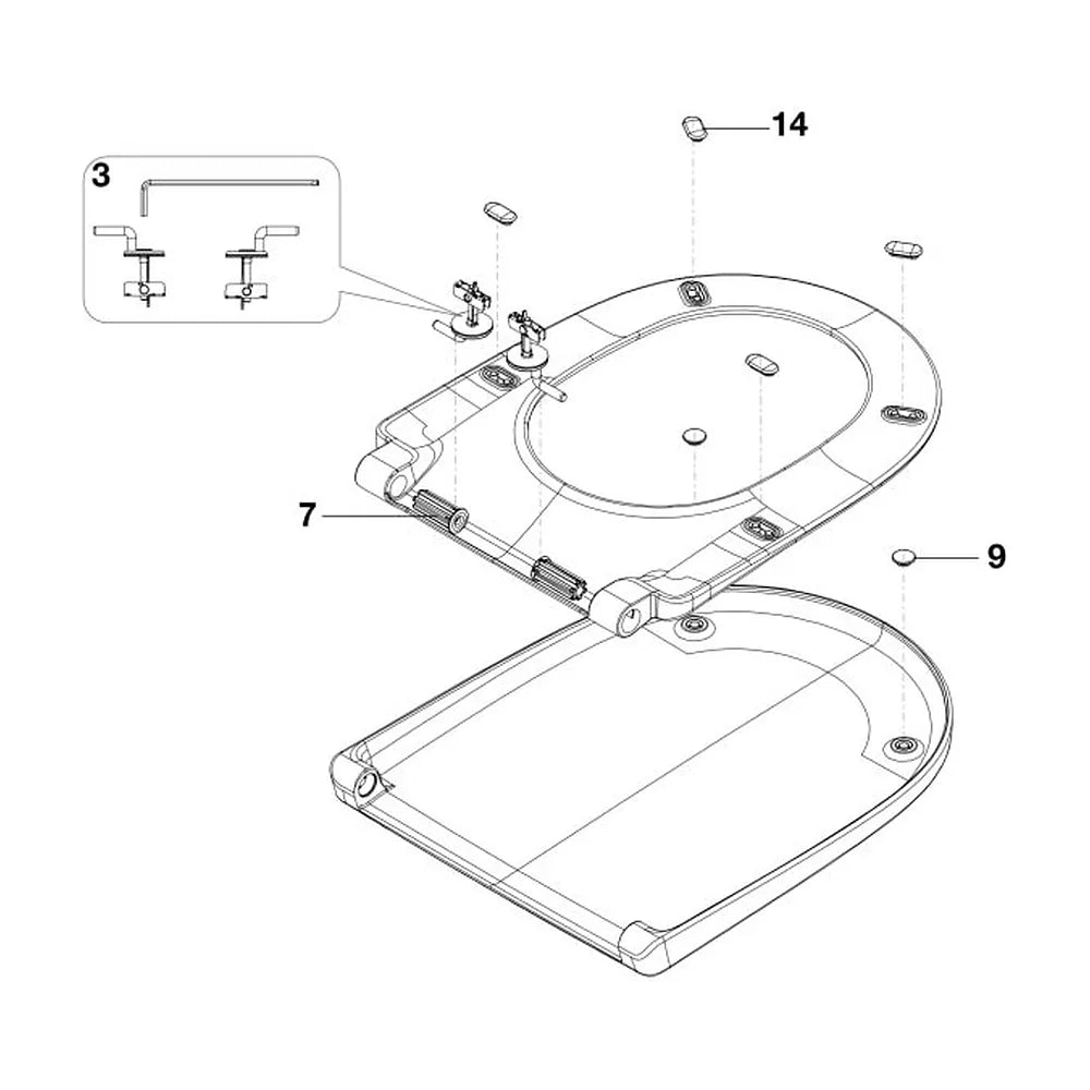 Inodoro tanque bajo con salida dual adosado a pared de color blanco Rimless Ona Roca - Vista 5