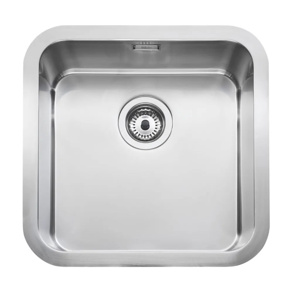 Fregadero de acero inoxidable de una cubeta de 46 cm con acabado cromado Berlin Roca - Vista 1