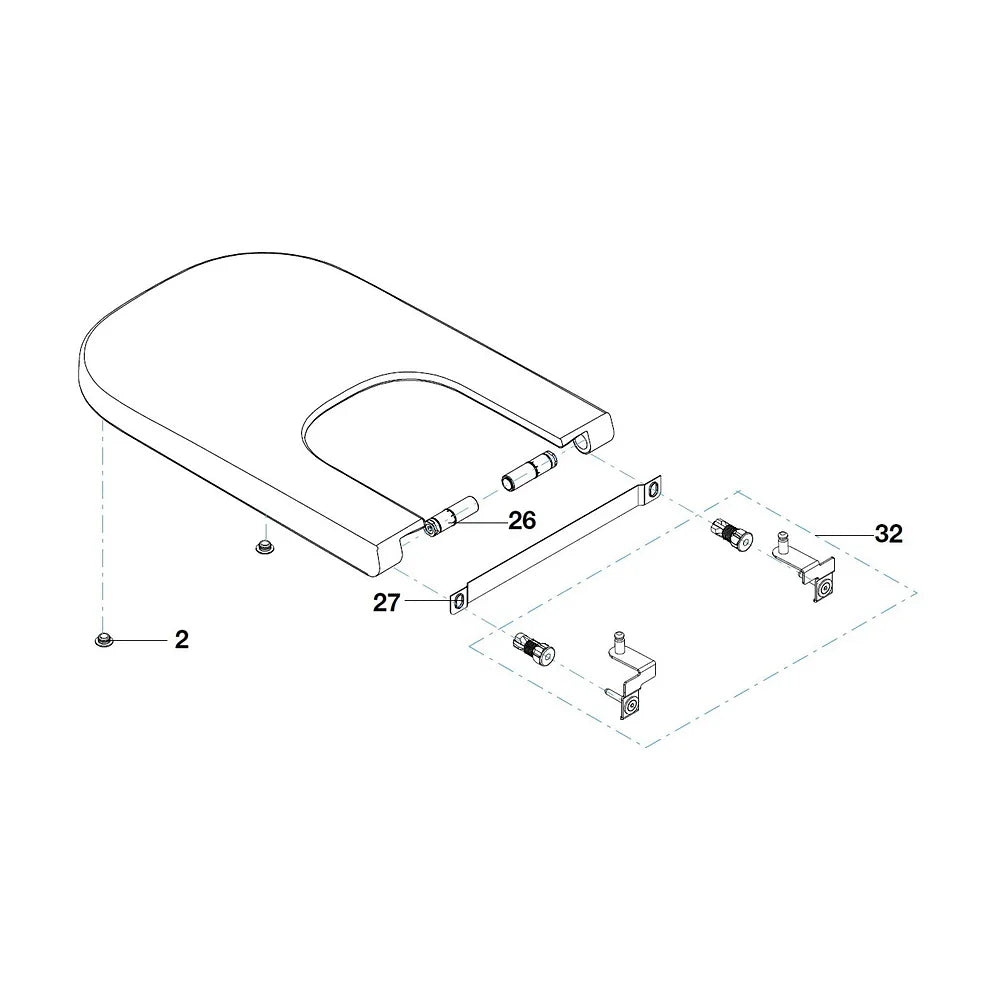 Tapa para bidé de Supralit® con caída amortiguada y bisagras de acero inoxidable The Gap Roca - Vista 2