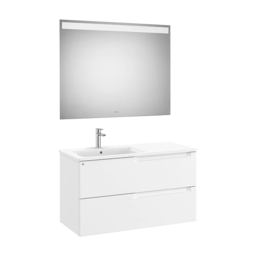 Conjunto lavabo a izquierda de 100 cm con un acabado en color blanco mate Aleyda Roca - Vista 1