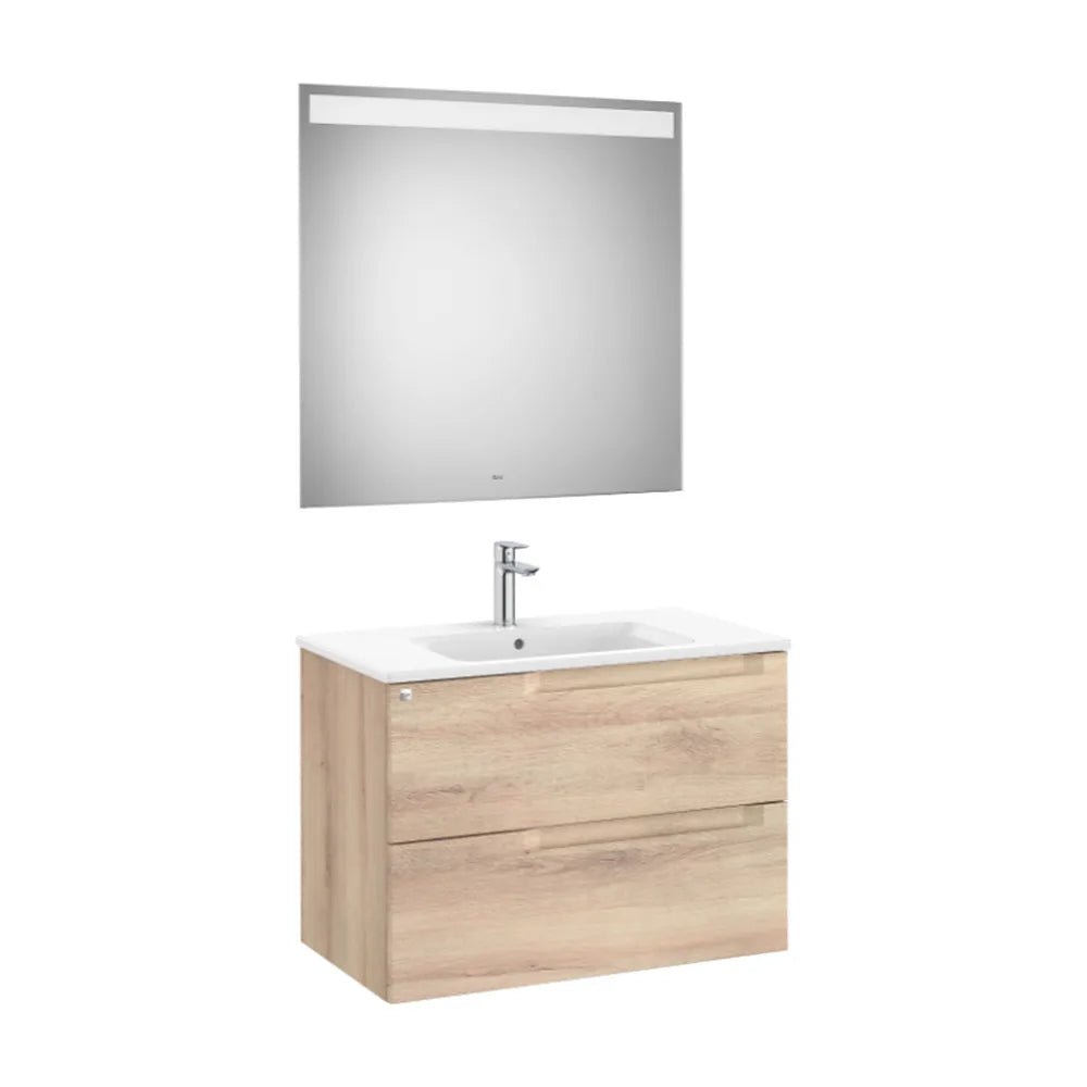 Conjunto Lavabo Centrado Madera Aleyda 80 cm Beige Roca - Vista 1