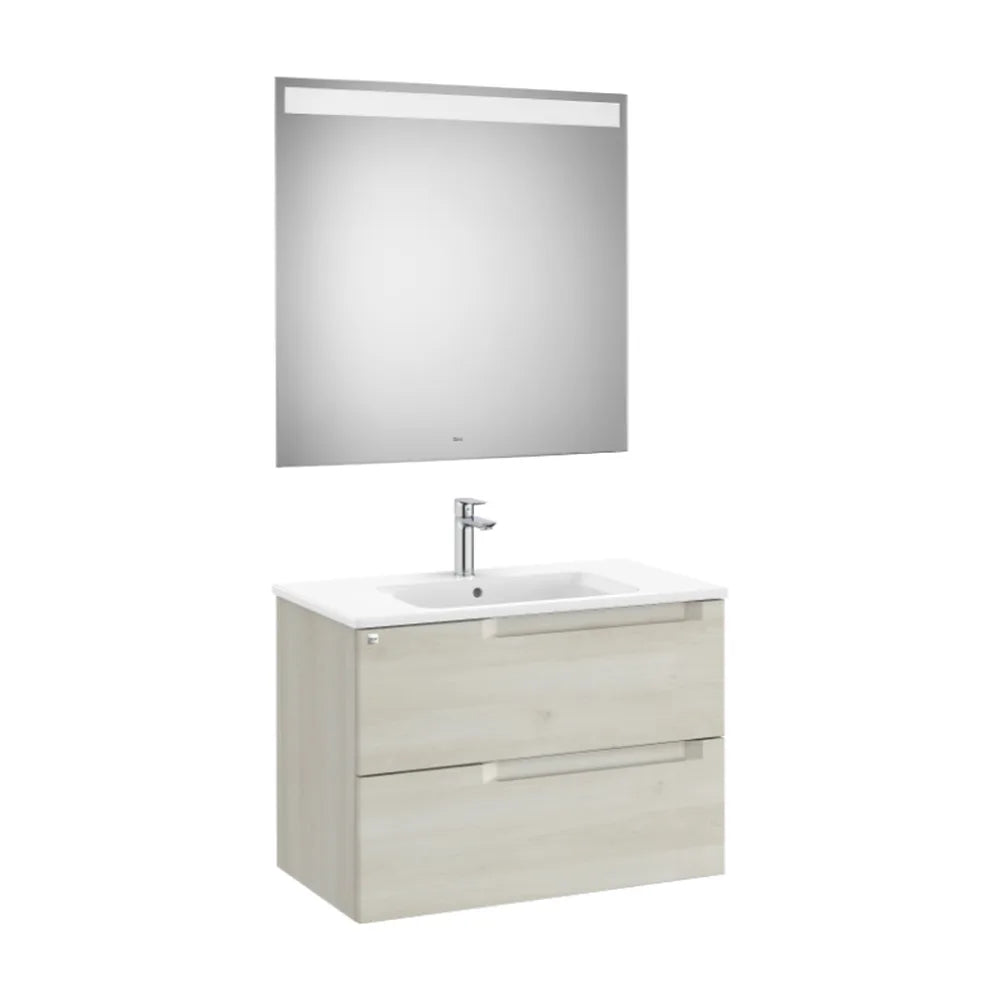 Conjunto Lavabo Centrado Madera Aleyda 80 cm Blanco Roca - Vista 1