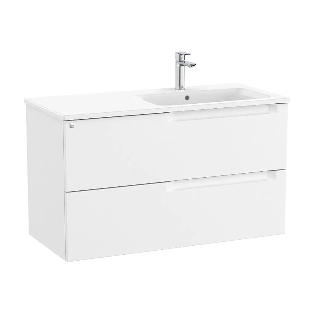 Mueble de baño con lavabo a derecha de 100 cm de ancho en color blanco mate Aleyda Roca - Vista 1
