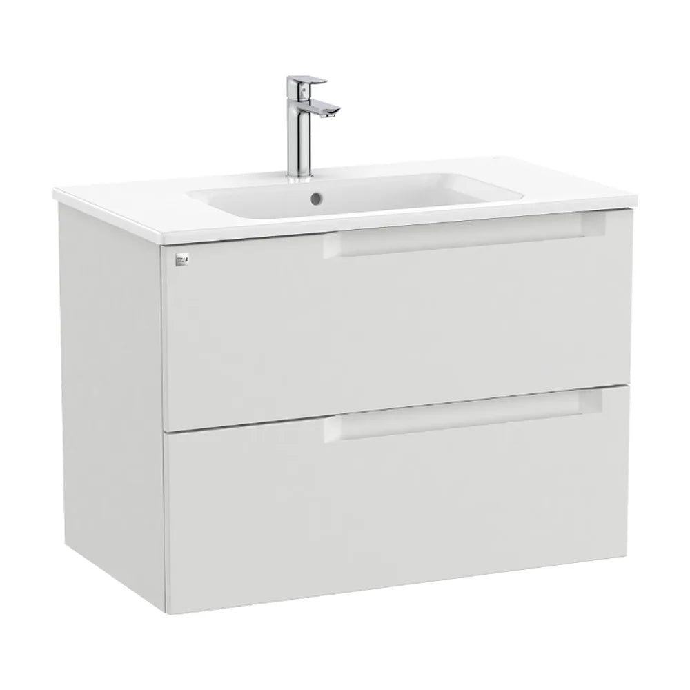 Mueble de baño con lavabo centrado de 80 cm de ancho en color gris piedra Aleyda Roca - Vista 1