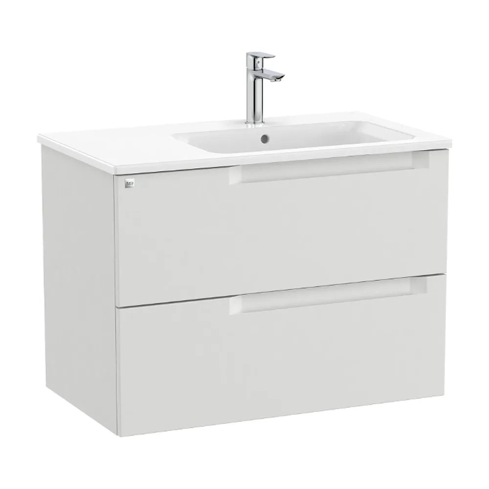 Mueble de Baño con Lavabo a Derecha de 80 cm Colección Aleyda Blanco Mate Roca - Vista 1