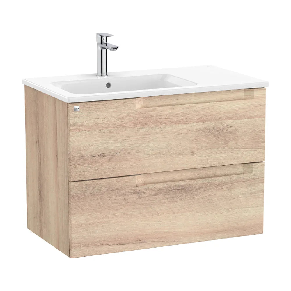 Mueble de Baño con Lavabo a Izquierda Madera de 80 cm Colección Aleyda Beige Roca - Vista 1