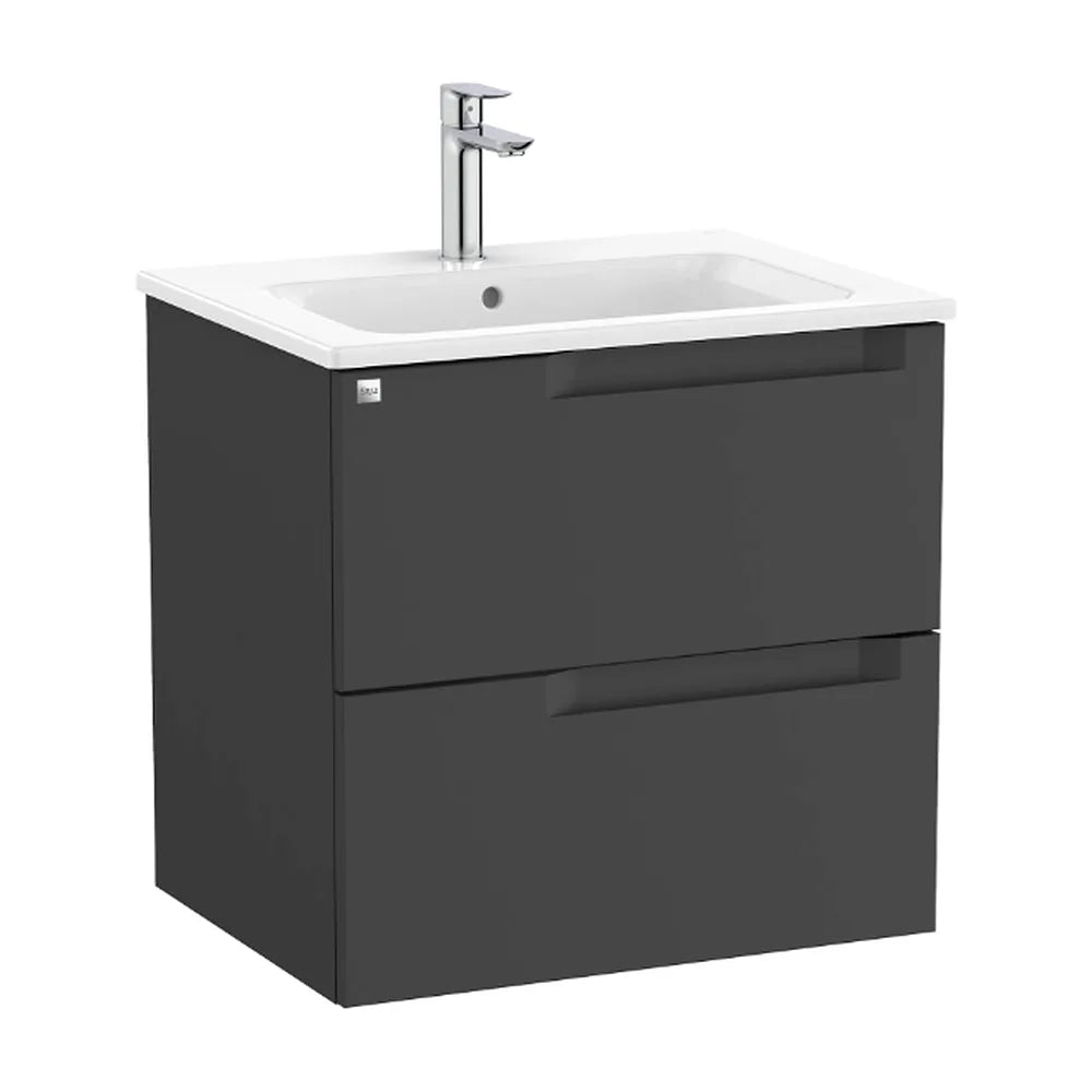 Mueble de Baño con Lavabo Centrado de 60 cm Colección Aleyda Negro Mate Roca - Vista 1
