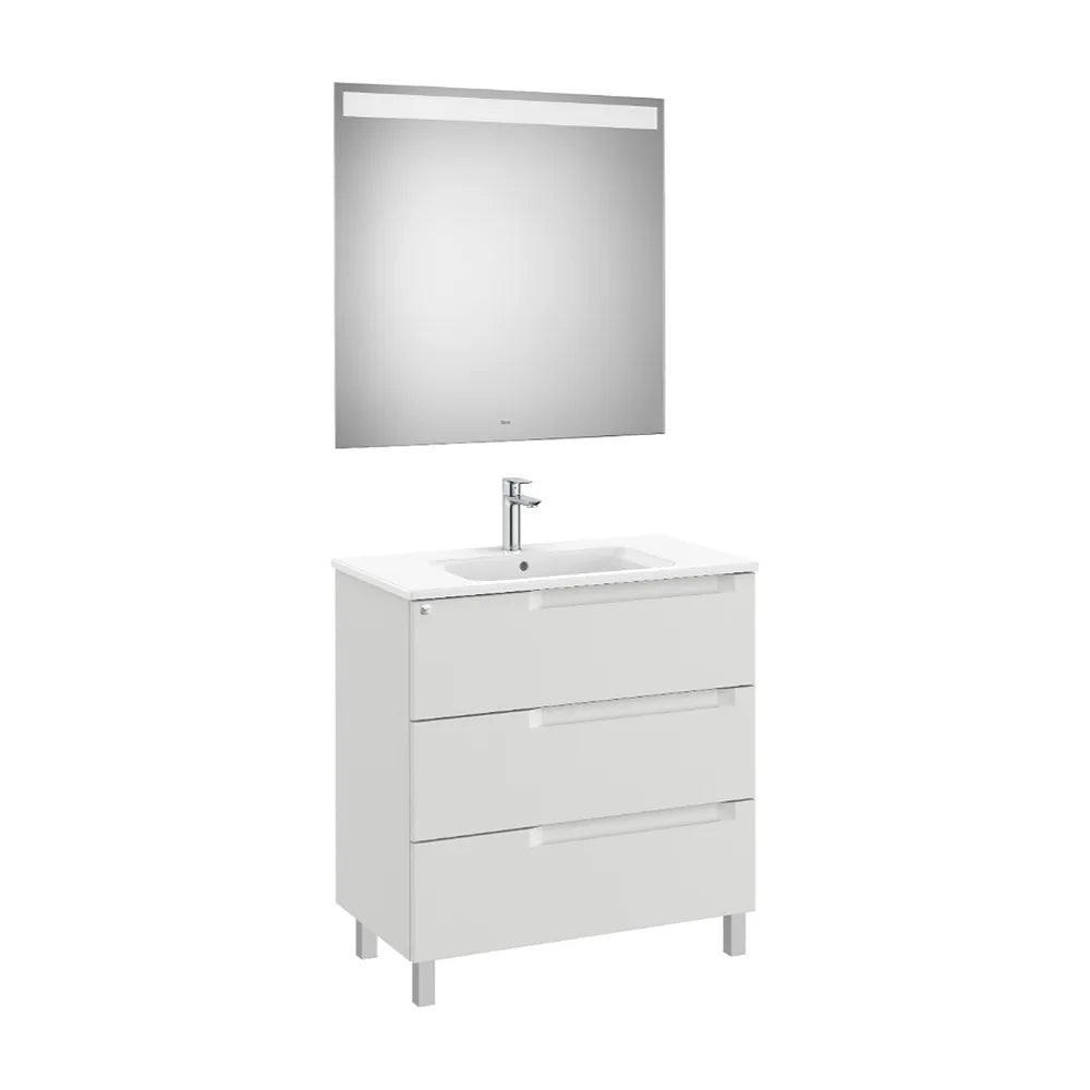Conjunto Lavabo Centrado Gris Piedra Aleyda 80 cm Roca - Vista 1