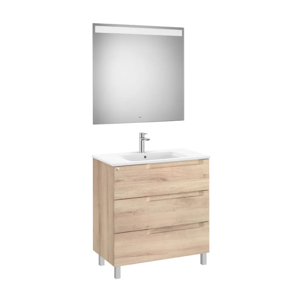 Conjunto Lavabo Centrado Madera Aleyda 80 cm Beige Roca - Vista 1