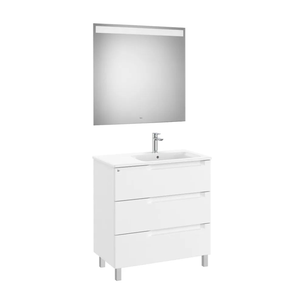 Conjunto Lavabo a Derecha Aleyda 80 cm Blanco Mate Roca - Vista 1