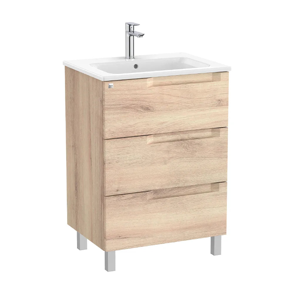 Mueble de Baño con Lavabo Centrado Madera de 60 cm Colección Aleyda Beige Roca - Vista 1