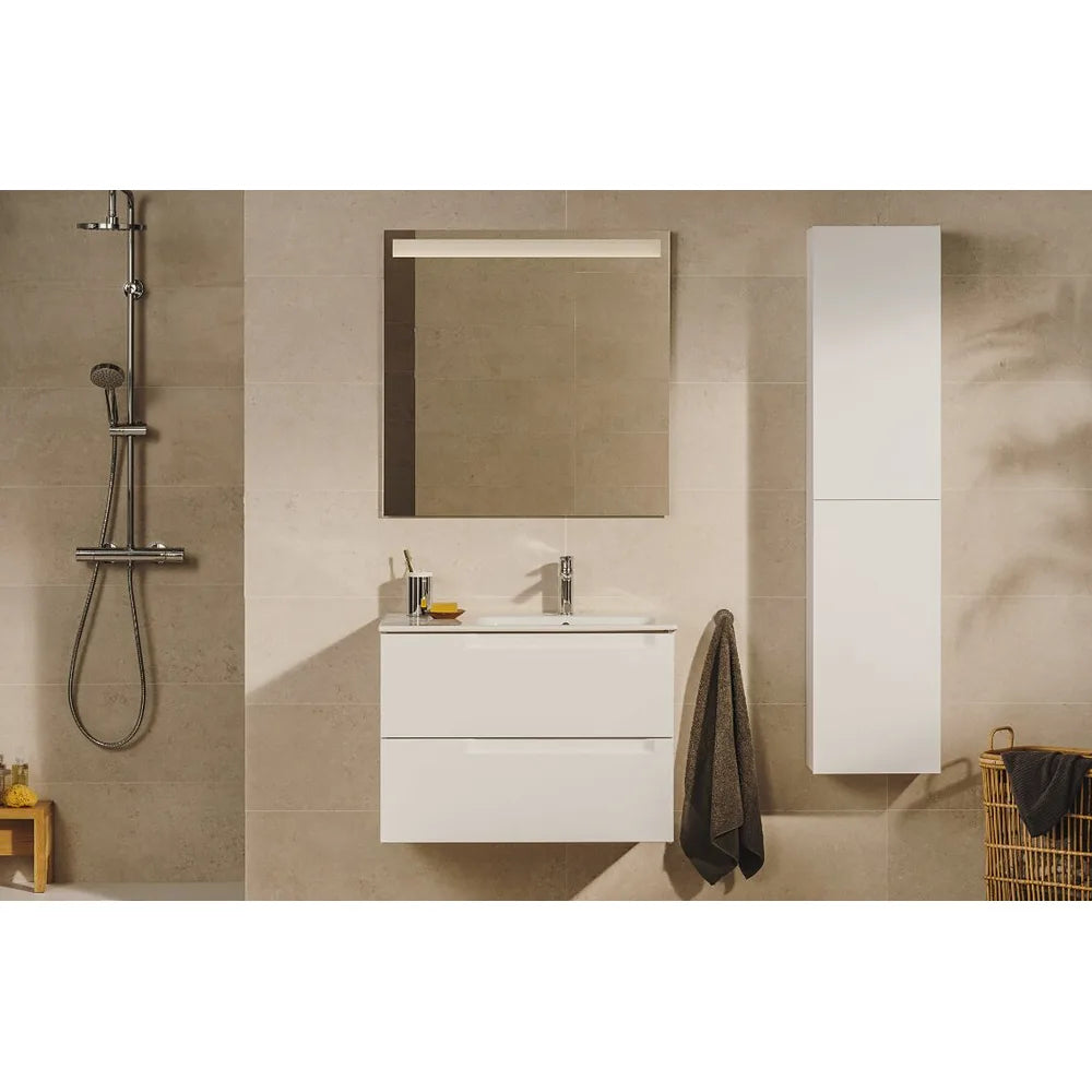 Mueble de baño de 80 cm de ancho con lavabo centrado en color blanco mate Aleyda Roca - Vista 2