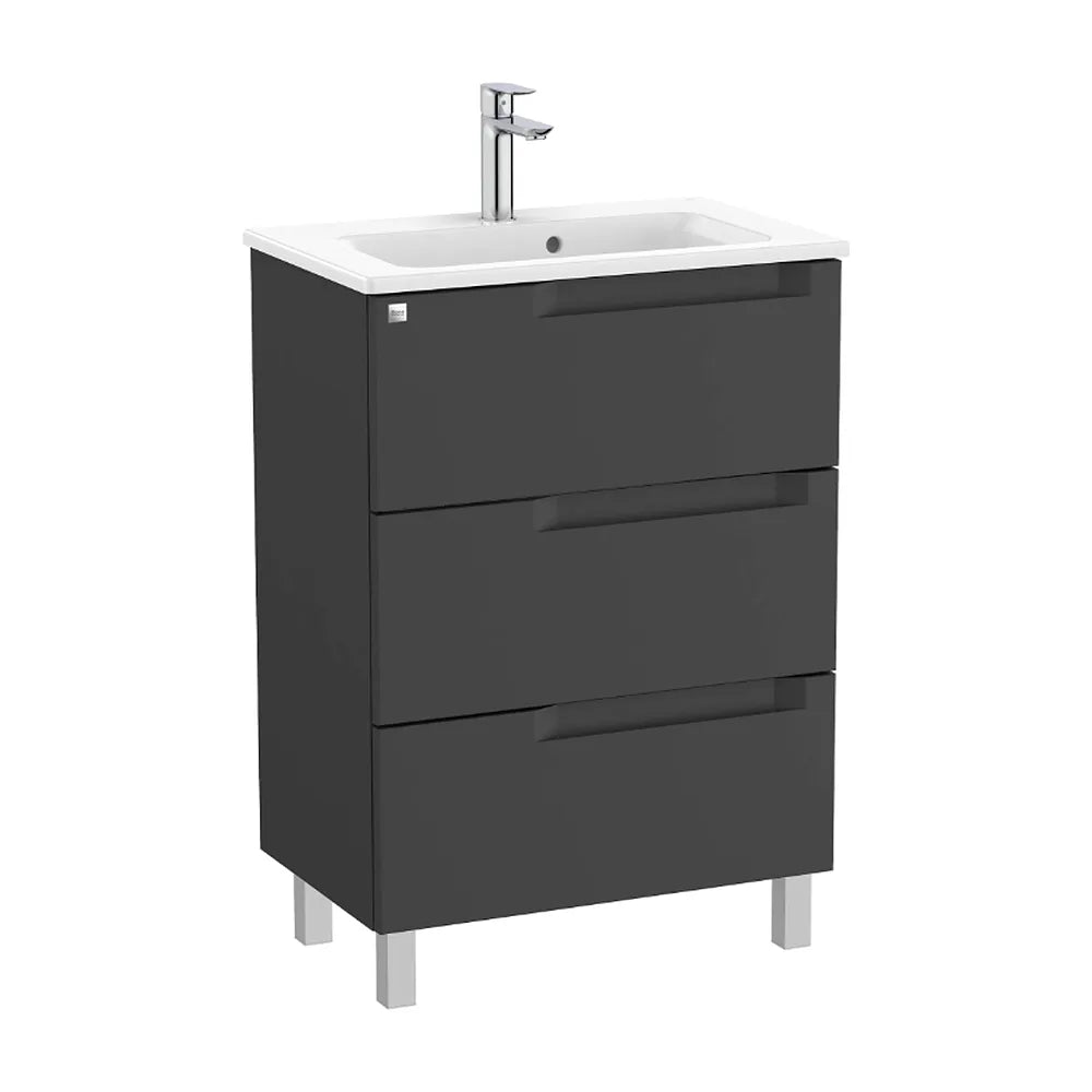 Mueble de Baño con Lavabo Compacto de 60 cm Colección Aleyda Negro Mate Roca - Vista 1