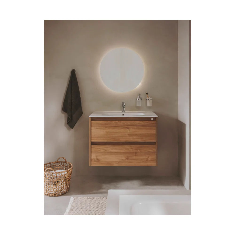 Conjunto de lavabo de dos cajones de 100 cm con un acabado en color blanco brillante Tenet Roca - Vista 2