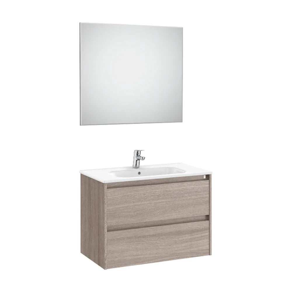 Conjunto de Lavabo de 2 Cajones City Tenet 80 cm Roble Roca - Vista 1