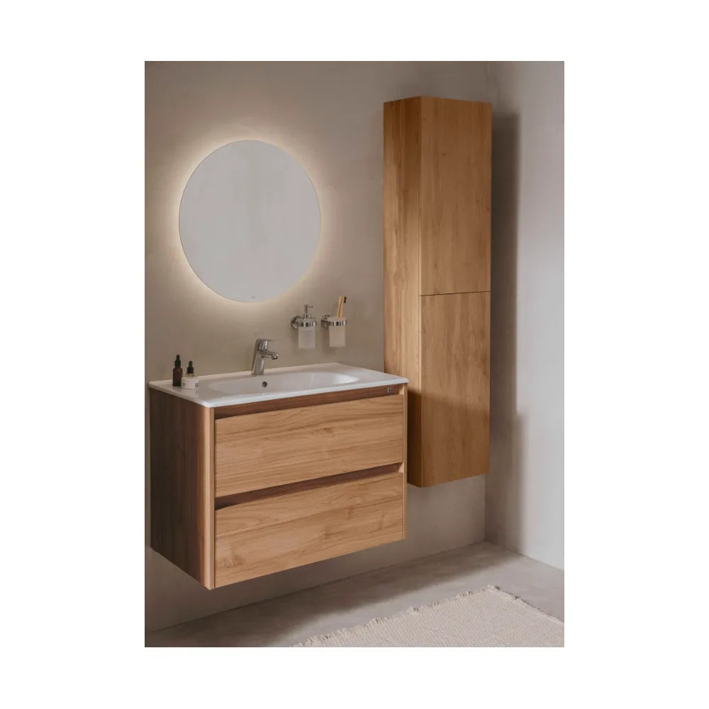 Mueble de baño con lavabo y dos cajones de 80 cm de ancho en color nogal Tenet Roca - Vista 2
