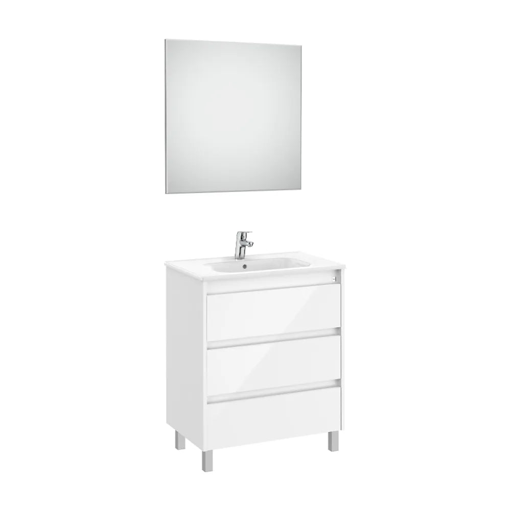Conjunto de Lavabo de Tres Cajones Brillante Tenet 70 cm Blanco Roca - Vista 1