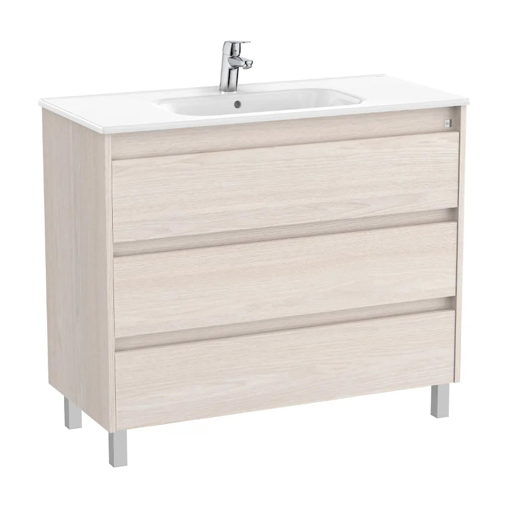 Mueble de Baño con Lavabo y 3 Cajones Nórdico de 100 cm Colección Tenet Fresno Roca - Vista 1