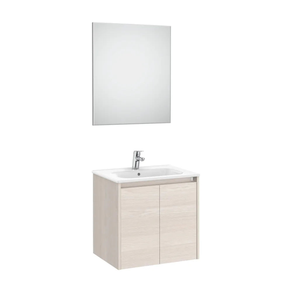 Conjunto de lavabo de dos puertas de 60 cm con un acabado en color fresno nórdico Tenet Roca - Vista 1