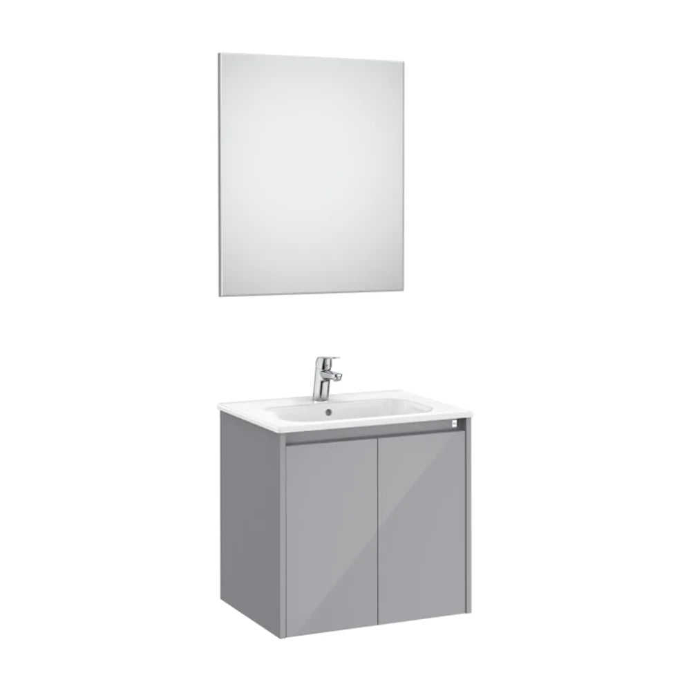 Conjunto de lavabo de dos puertas de 60 cm con un acabado en color gris brillante Tenet Roca - Vista 1