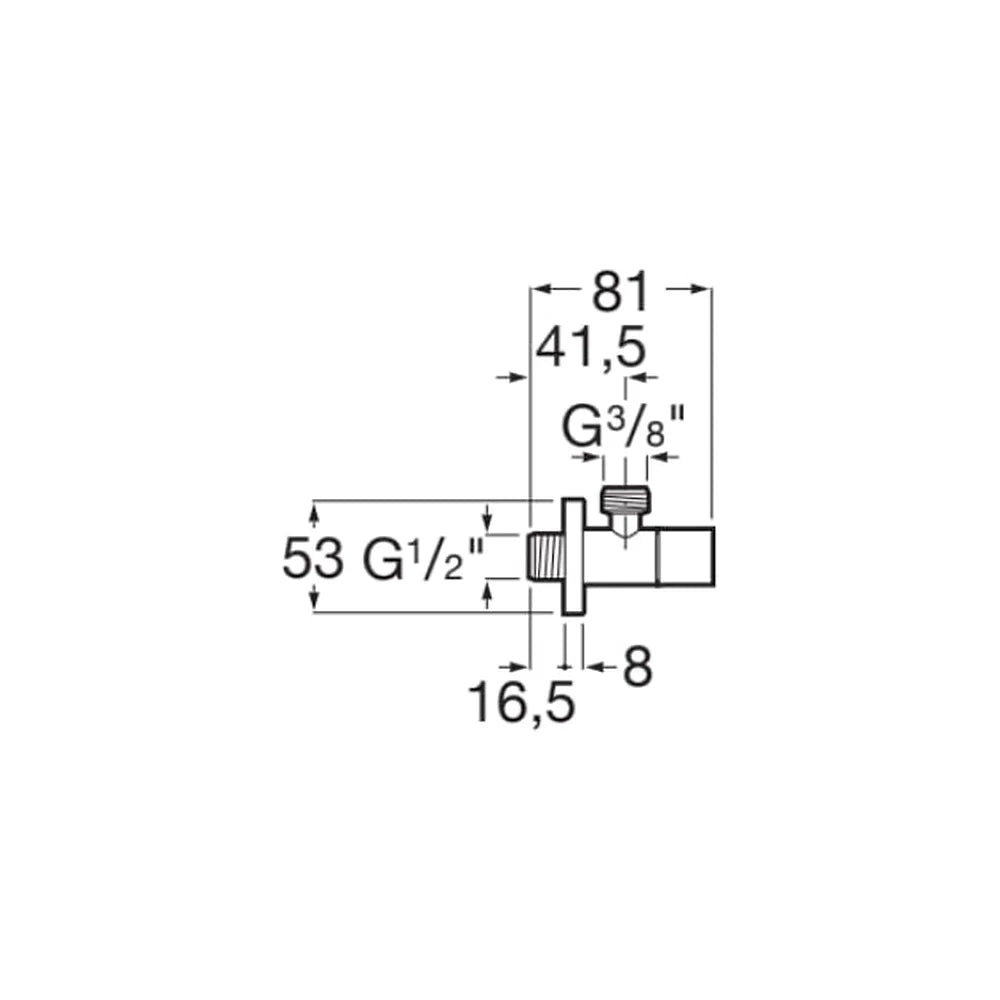 Llave de corte 1/2"-3/8" para el cierre del paso por tubería negro mate Aqua Square Roca - Vista 3