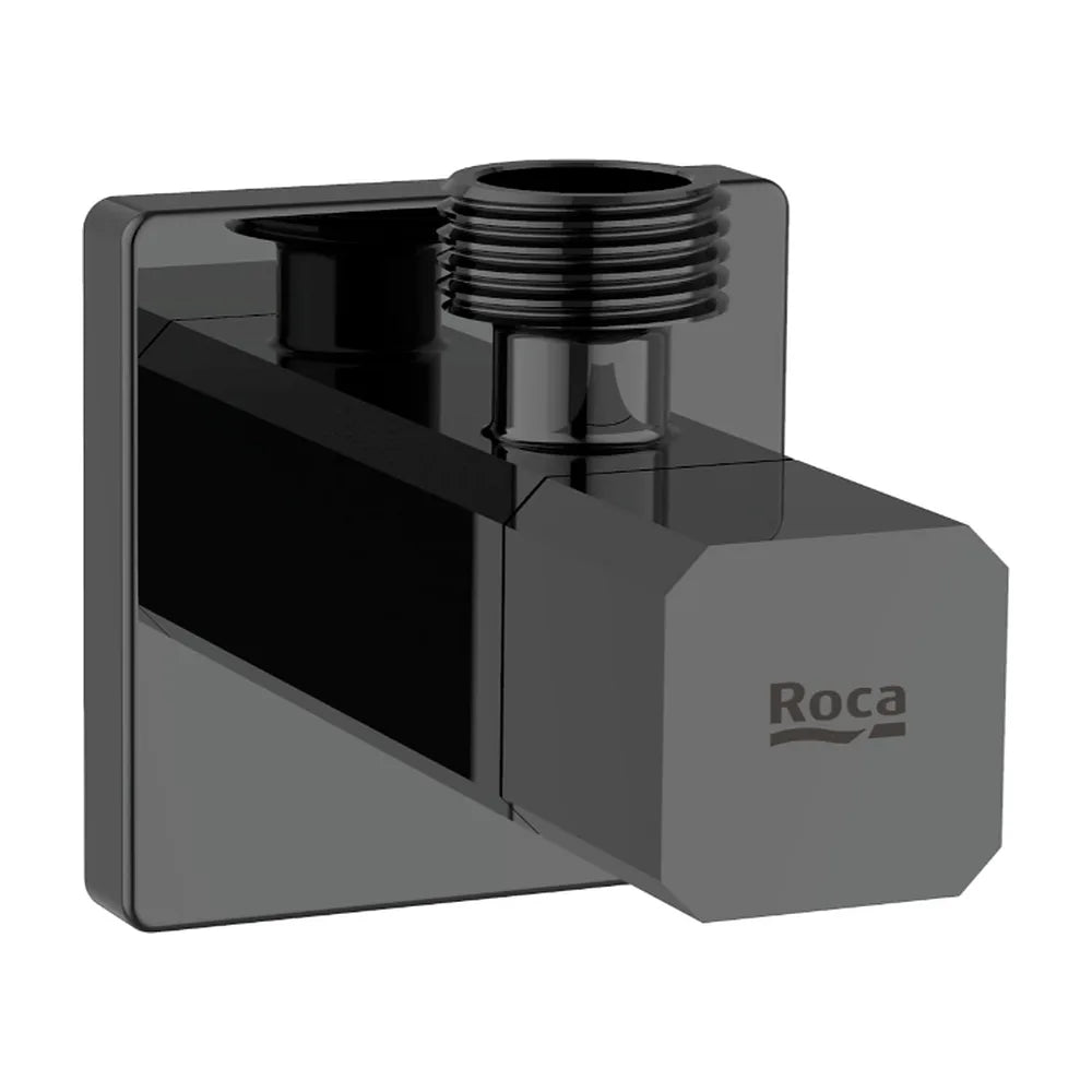 Llave de corte 1/2"-1/2" para cierre de paso por tubería negro mate Aqua Square Roca - Vista 1