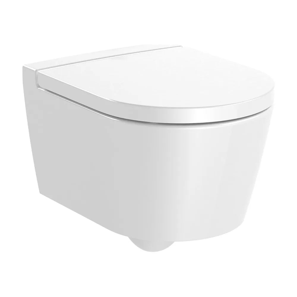 Inodoro Suspendido Rimless Salida Horizontal Tapa Amortiguada Placa Pulsadora y Cisterna Round de 48 cm Colección The Gap Roca - Vista 6