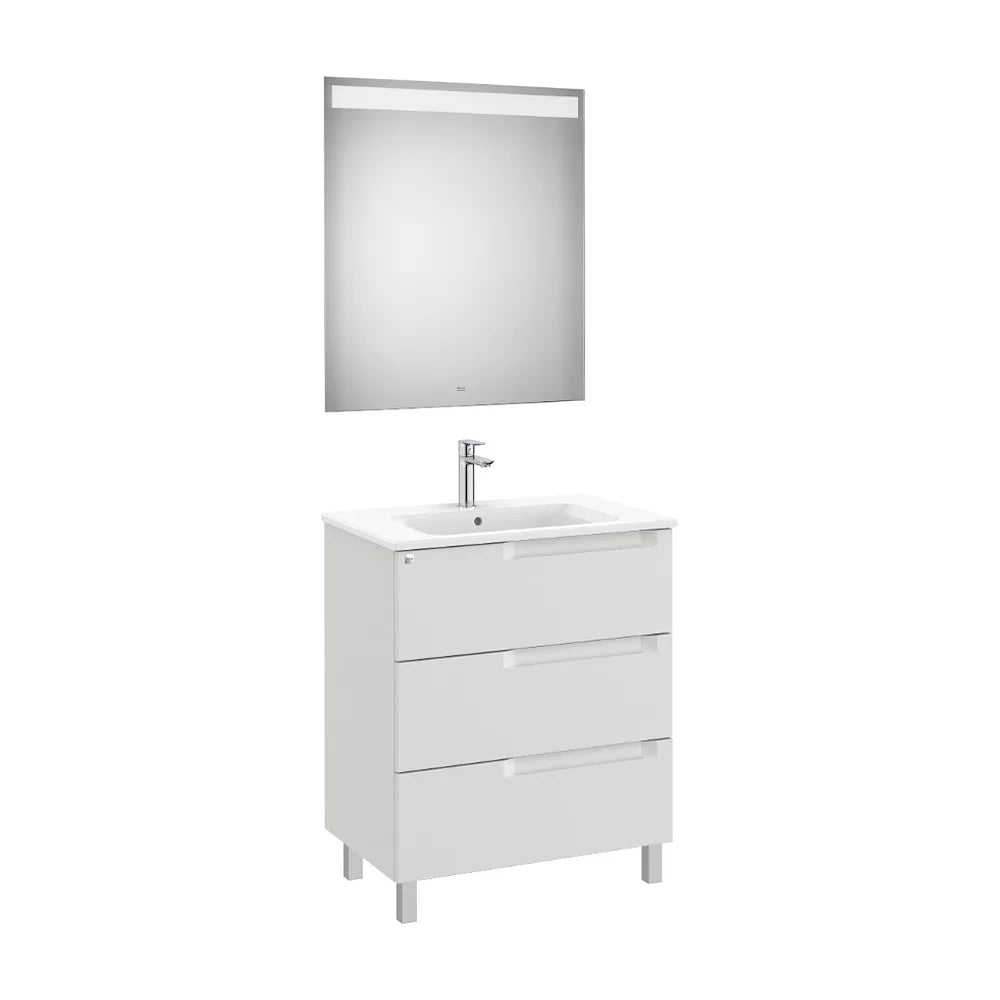 Conjunto de lavabo compacto de 70 cm con un acabado en color gris piedra Aleyda Roca - Vista 1
