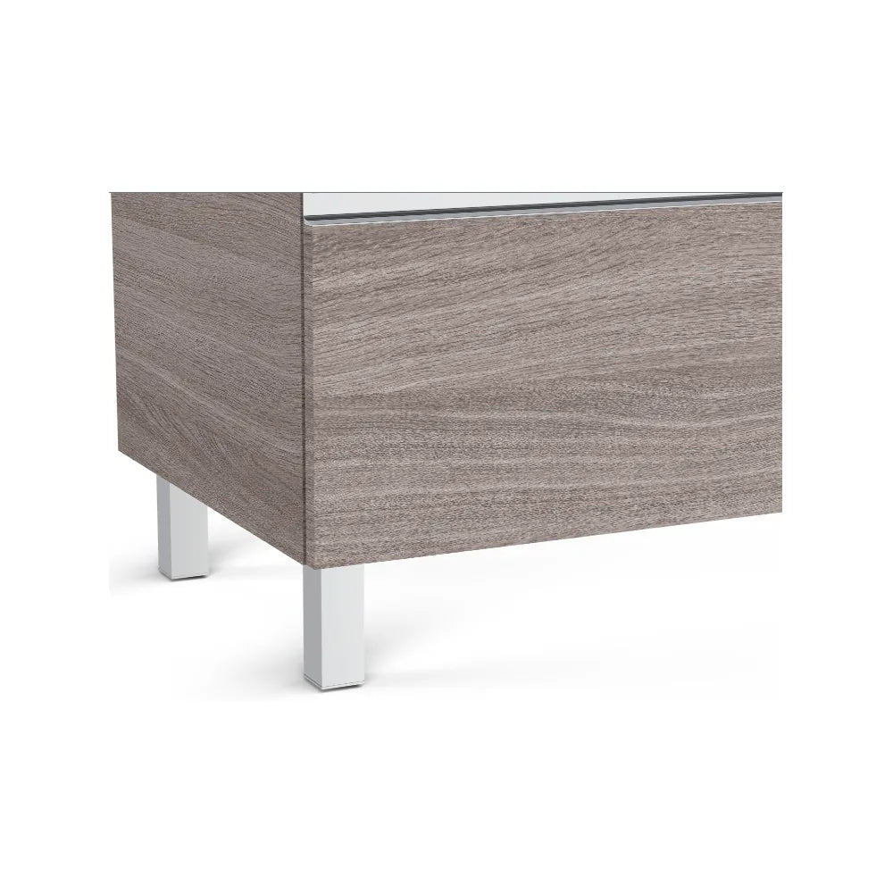 Mueble de baño de 100,5 cm con lavabo central en color blanco brillo Unik The Gap Roca - Vista 4