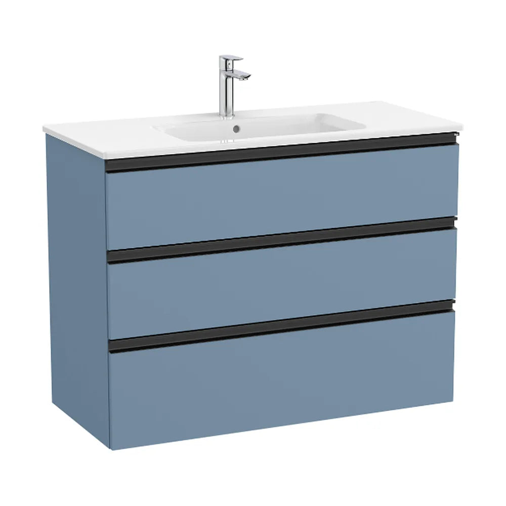 Mueble de Baño con Lavabo Central Azul Mate Unik de 100,5 cm Colección The Gap Roca - Vista 1