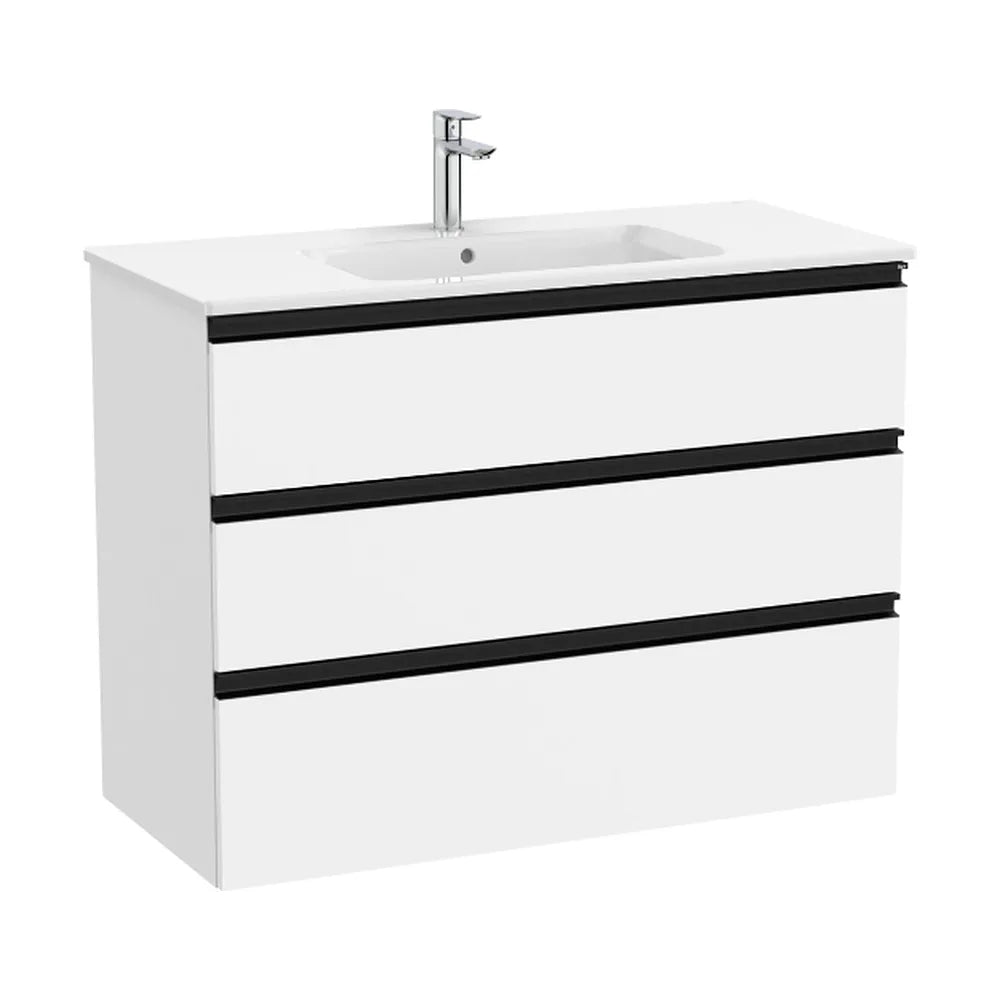 Mueble de Baño con Lavabo Central Unik de 100,5 cm Colección The Gap Blanco Mate Roca - Vista 1