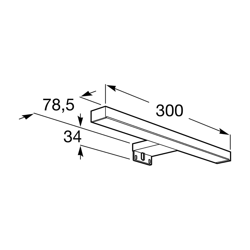 Aplique de Pared para Espejo de Luz Led de 7 W Hecho en Metal Plateado Brillante Starligh 30 cm Roca - Vista 2