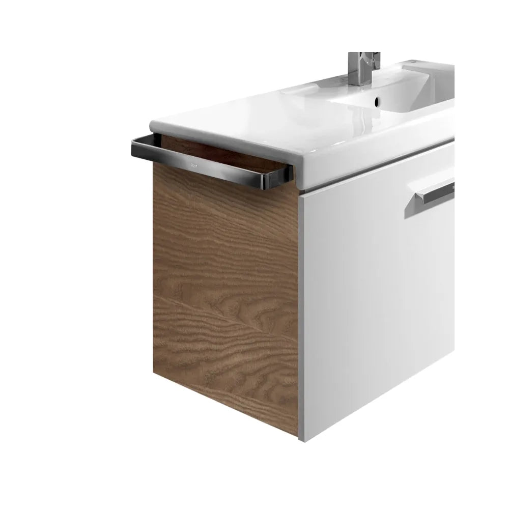 Mueble con lavabo a la izquierda con 2 cajones y puerta con acabado nogal The Gap Unik Roca - Vista 5