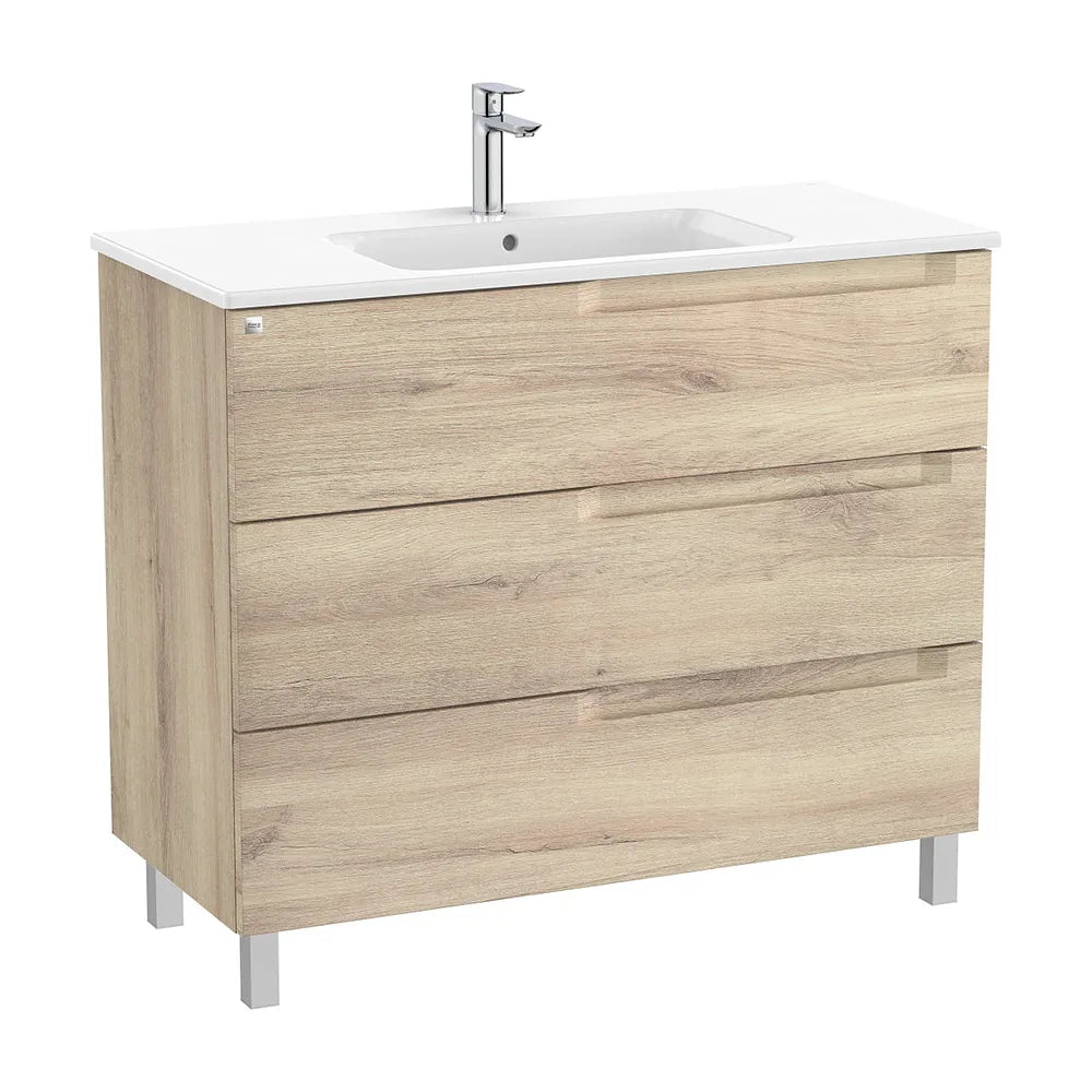 Mueble de Baño con Lavabo Incluido Mdf Madera de 100 cm Colección Aleyda Beige Roca - Vista 1