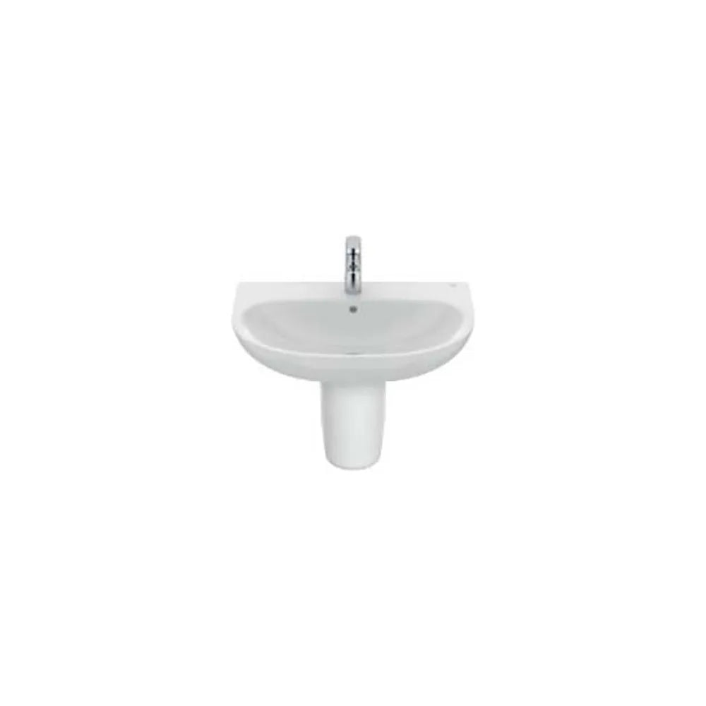 Lavabo con semipedestal de 52x42,5 cm elaborado con porcelana de color blanco Victoria Roca - Vista 1