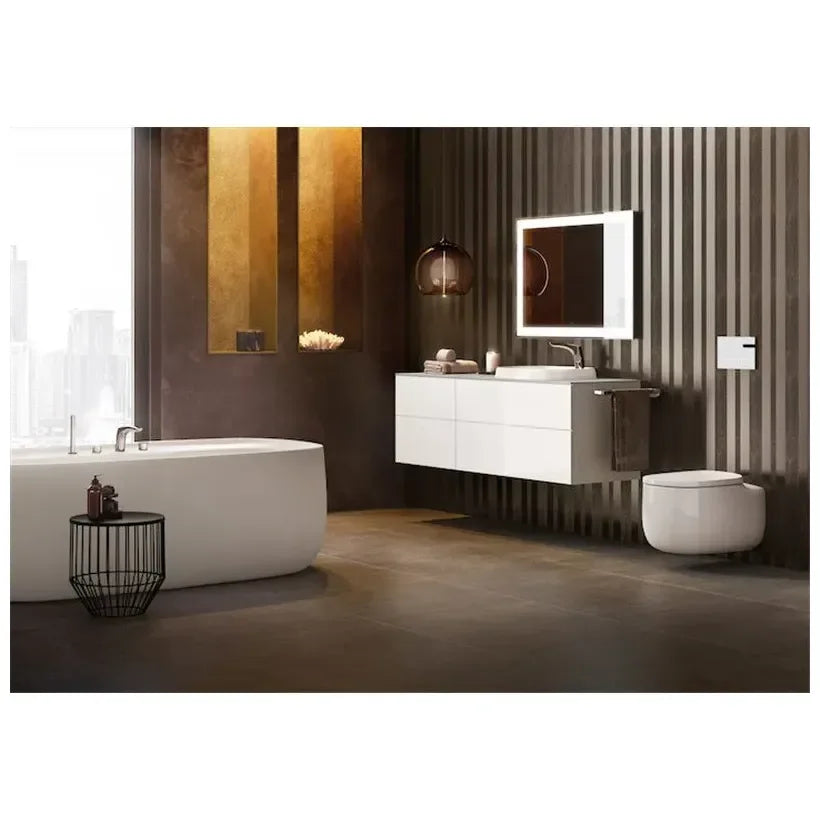 Roca Beyond Vaso sanitário suspenso de 39,5 cm fabricado em porcelana com acabamento na cor branco fosco