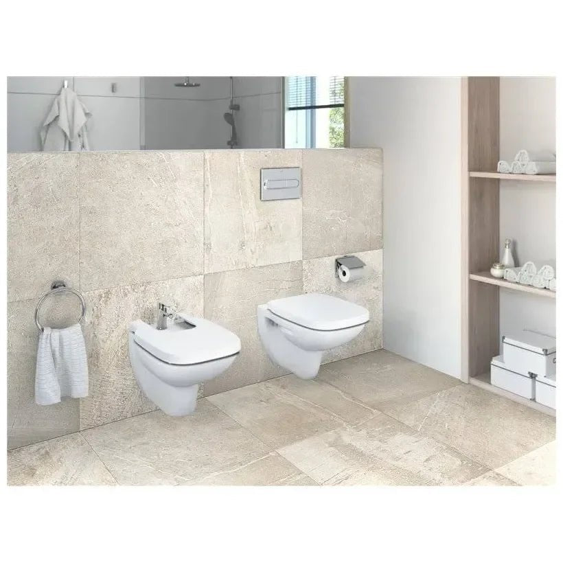 Roca Debba Duplo Pacote de vaso sanitário suspenso de forma quadrada recomendado para espaços públicos