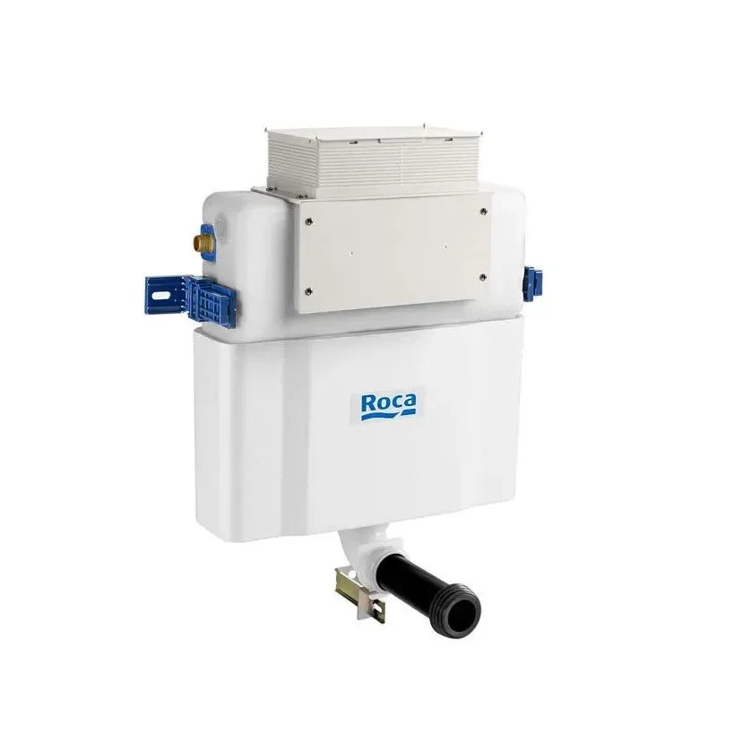 ROCA CARMEN Toilet pack with dual outlet Rimless 56 cm deep, dark grey soft-close lid, cistern and flush plate