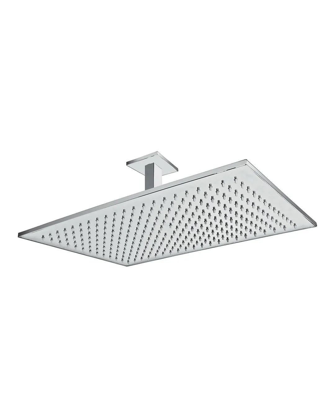 Rociador de ducha con brazo para techo rectangular de latón con acabado cromado TRES 0